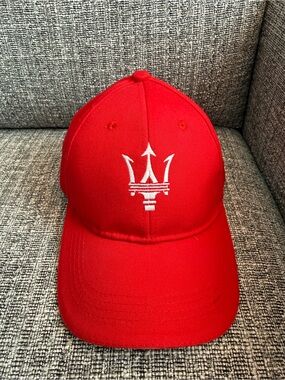 Maserati Red Trident Logo Adjustable Baseball Cap Hat